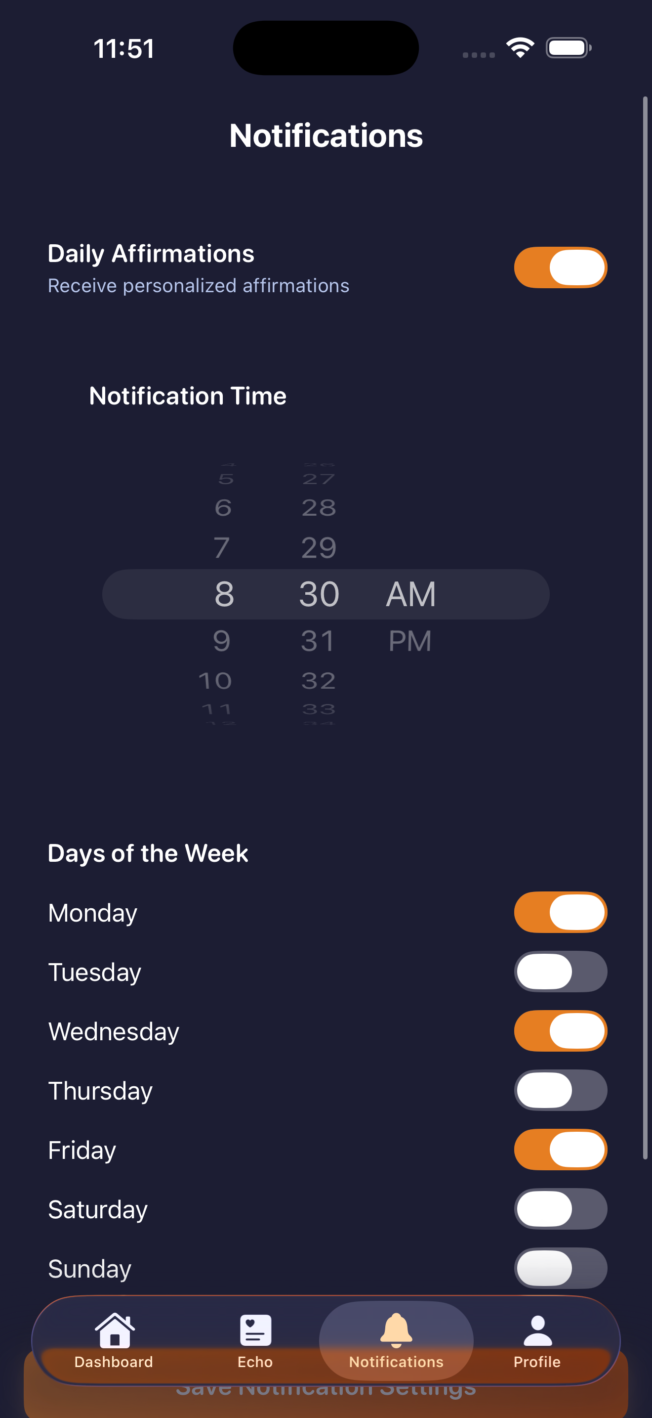 Uplift Echo insights dashboard
